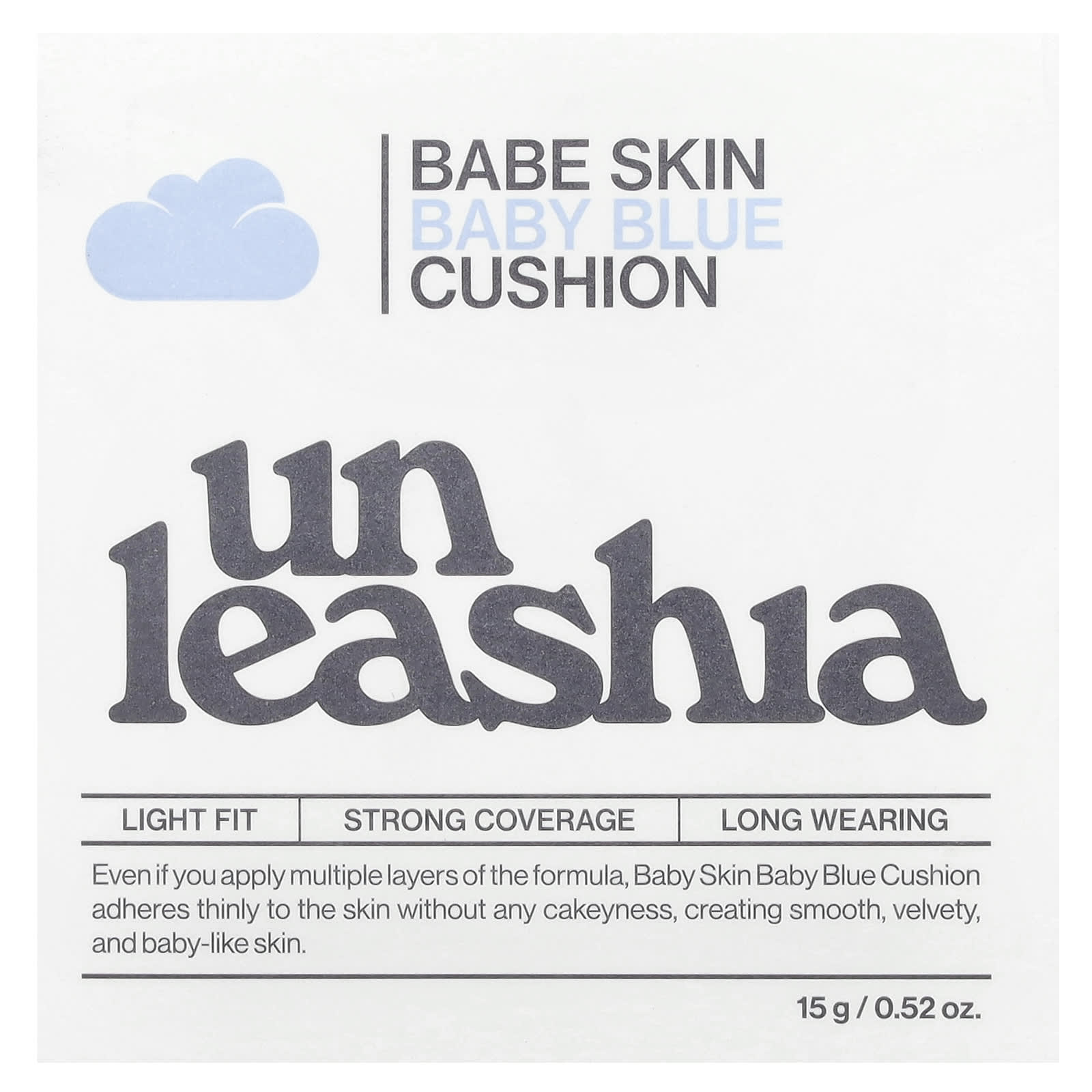 Unleashia, Babe Skin, Baby Blue Cushion, SPF40/PA++, 17C Seraphic, 0.52 oz (15 g) - Image 2