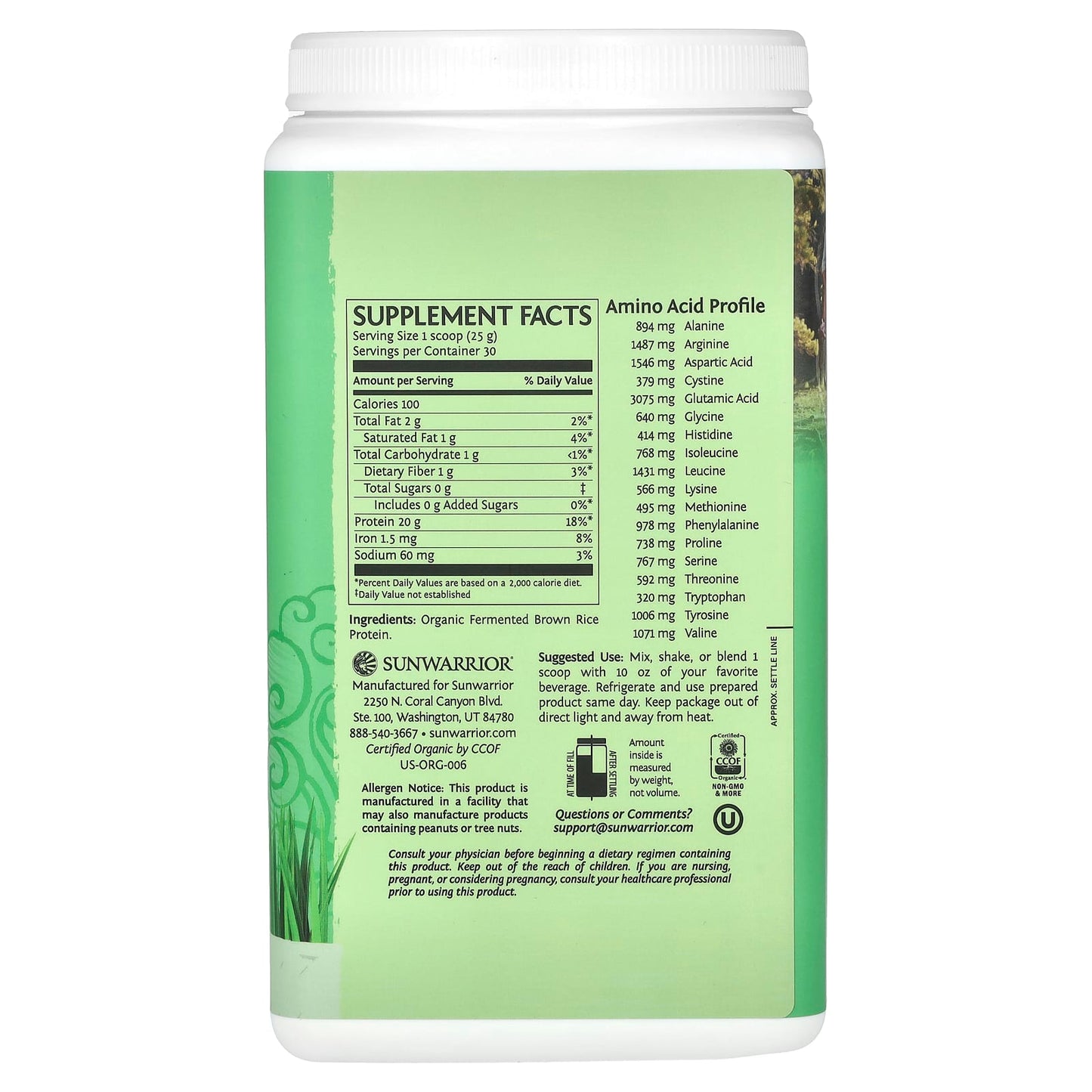Sunwarrior, Classic Protein, Unflavored , 1.65 lb (750 g) - Image 2