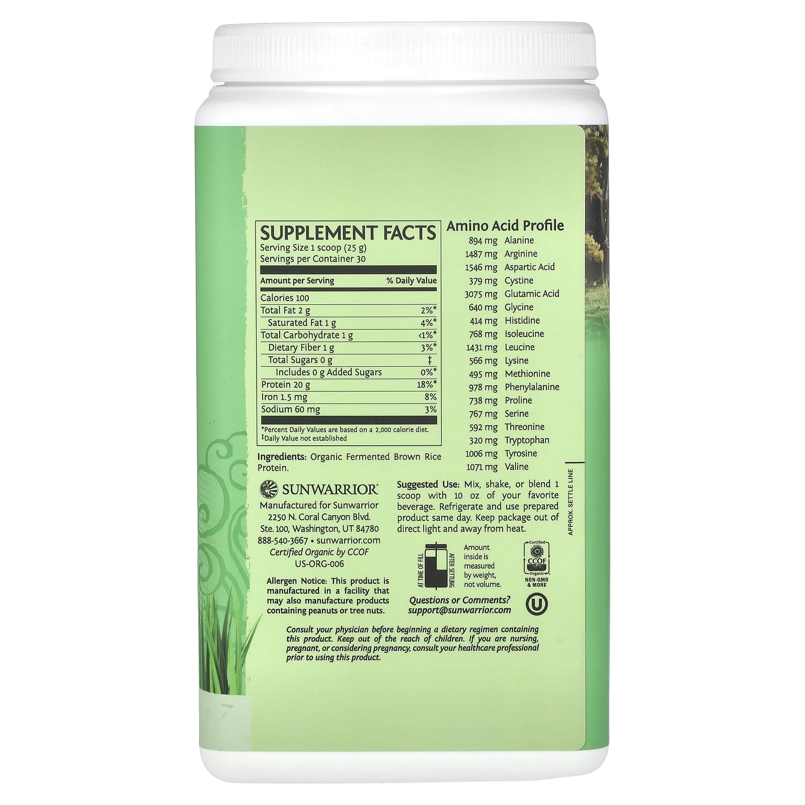 Sunwarrior, Classic Protein, Unflavored , 1.65 lb (750 g) - Image 2