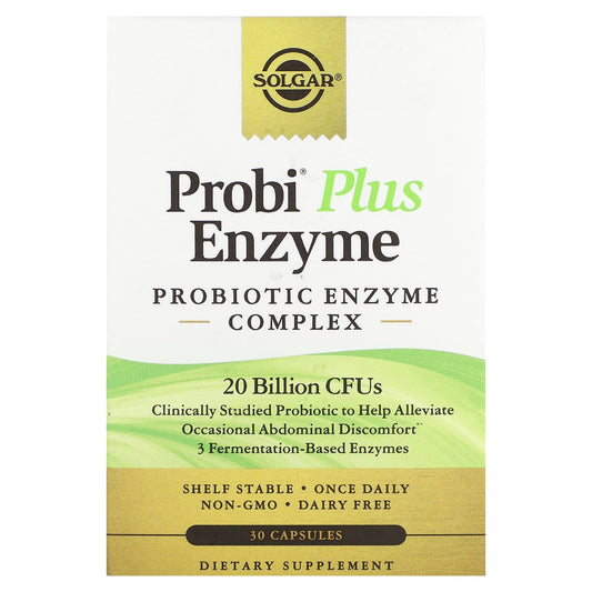 Solgar, Probi Plus Enzyme, Probiotic Enzyme Complex, 20 Billion CFUs, 30 Capsules - Image 1