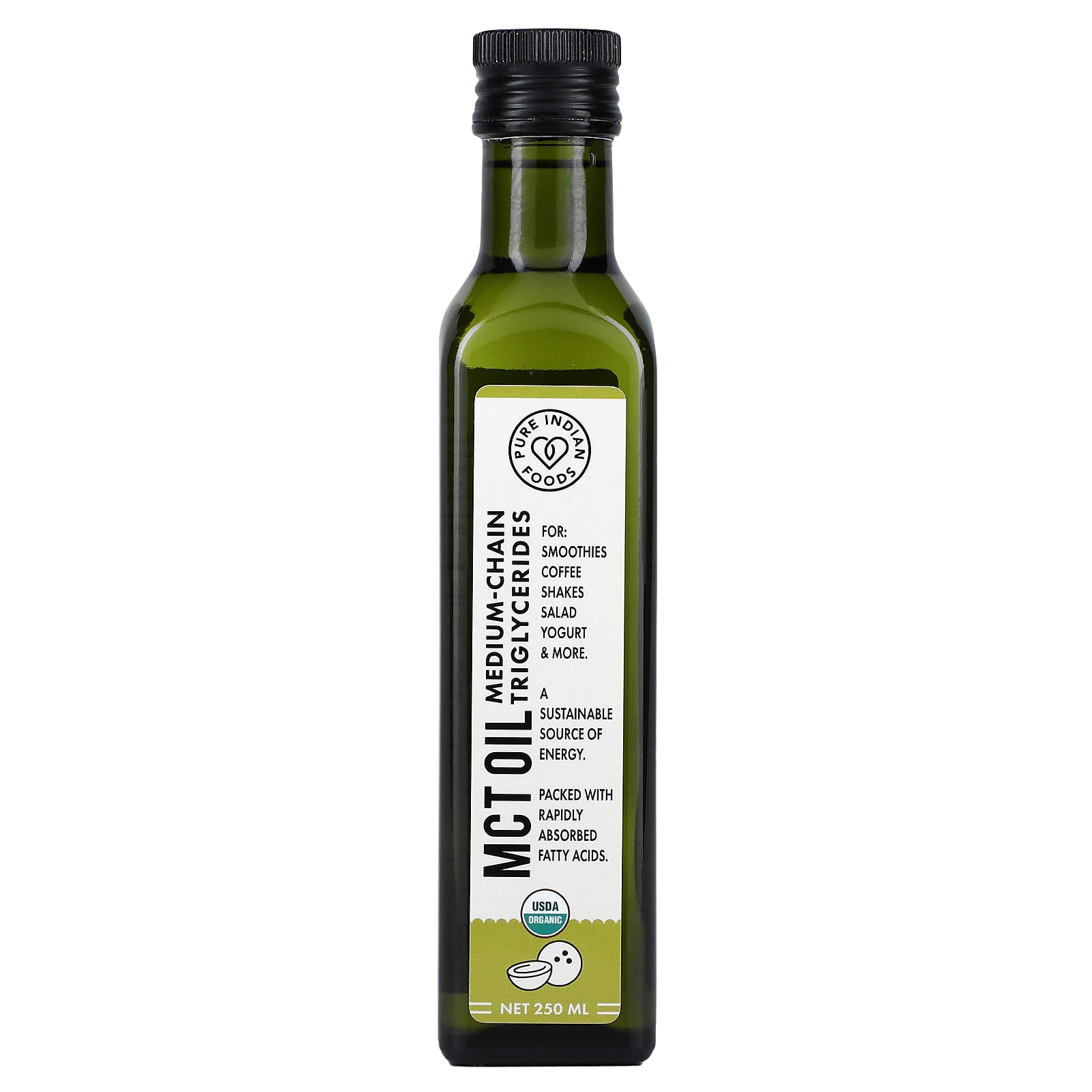 Pure Indian Foods, MCT Oil, 250 ml - Image 1
