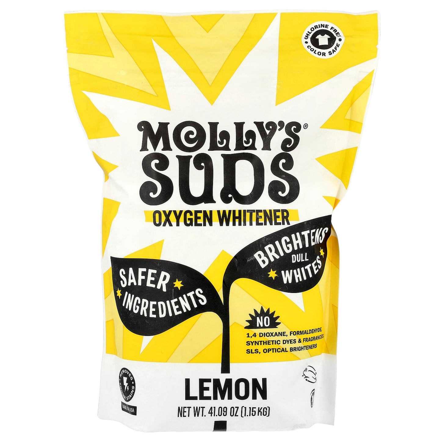 Molly's Suds, Oxygen Whitener, Lemon, 41.09 oz (1.15 kg) - Image 1
