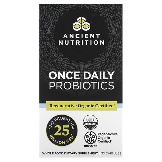 Ancient Nutrition Once Daily Probiotics 25 Billion CFU USDA Organic Capsules - Image 1