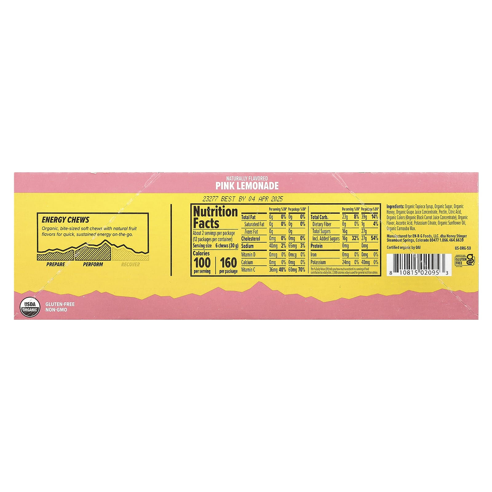 Organic Energy Chews by Honey Stinger | 12 Packets - Image 2