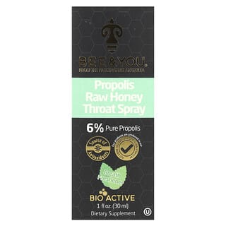 Propolis Raw Honey Throat Spray for Immune Support, 1 fl oz (30 ml)