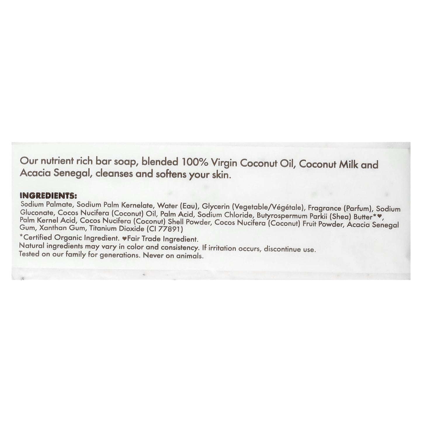 SheaMoisture, 100% Virgin Coconut Oil Shea Butter Soap, 8 oz (227 g) - Image 2