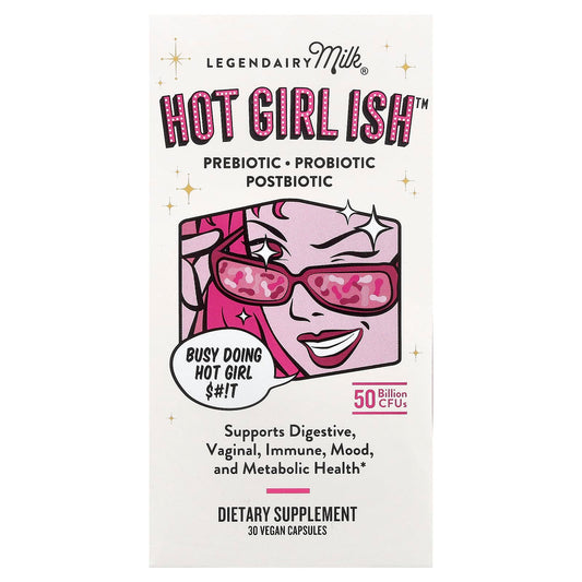 Legendairy Milk, Hot Girl Ish™, Prebiotic, Probiotic, Postbiotic, 50 Billion CFU, 30 Vegan Capsules - Image 1