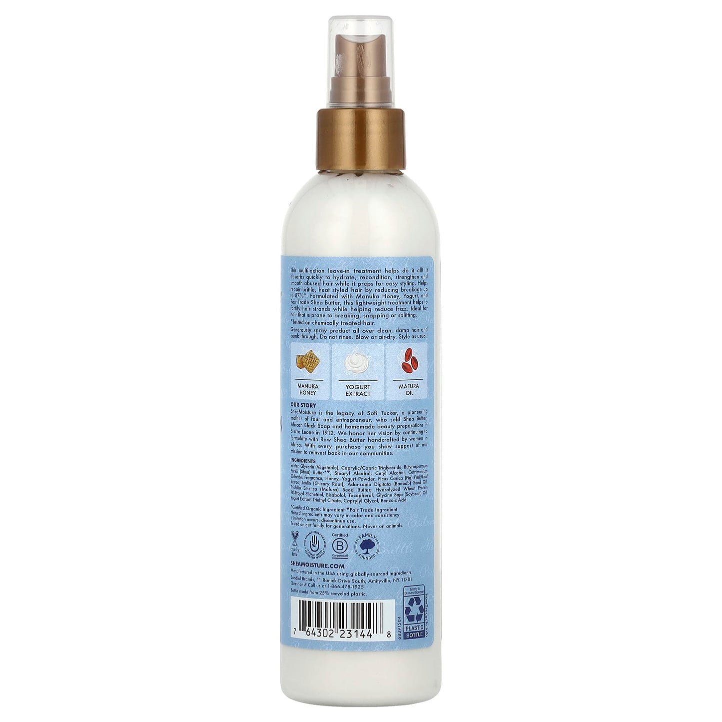 SheaMoisture, Hydrate + Repair Multi-Action Leave-In, Manuka Honey & Yogurt, 8 fl oz (237 ml) - Image 2