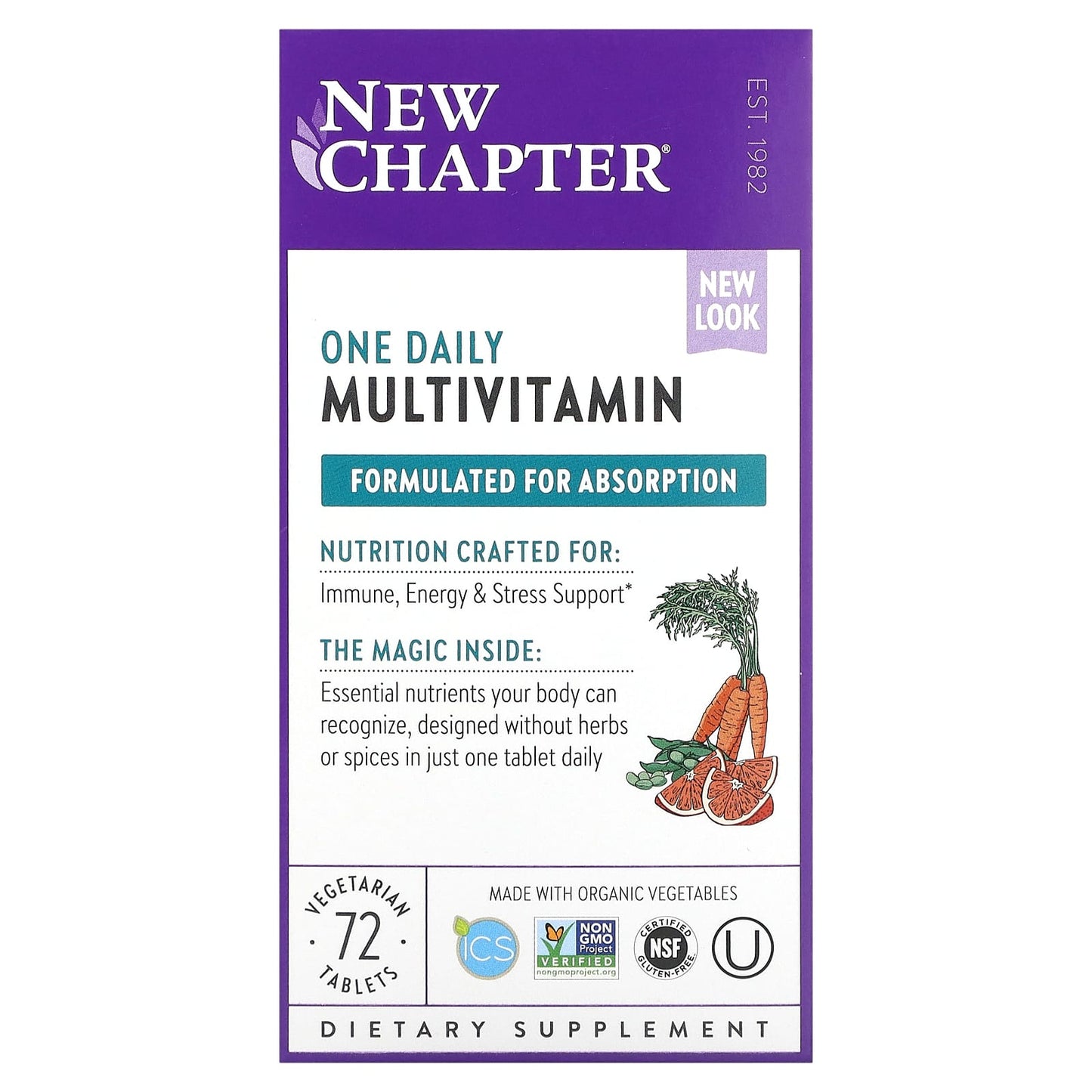 New Chapter, One Daily Multivitamin, 72 Vegetarian Tablets - Image 1