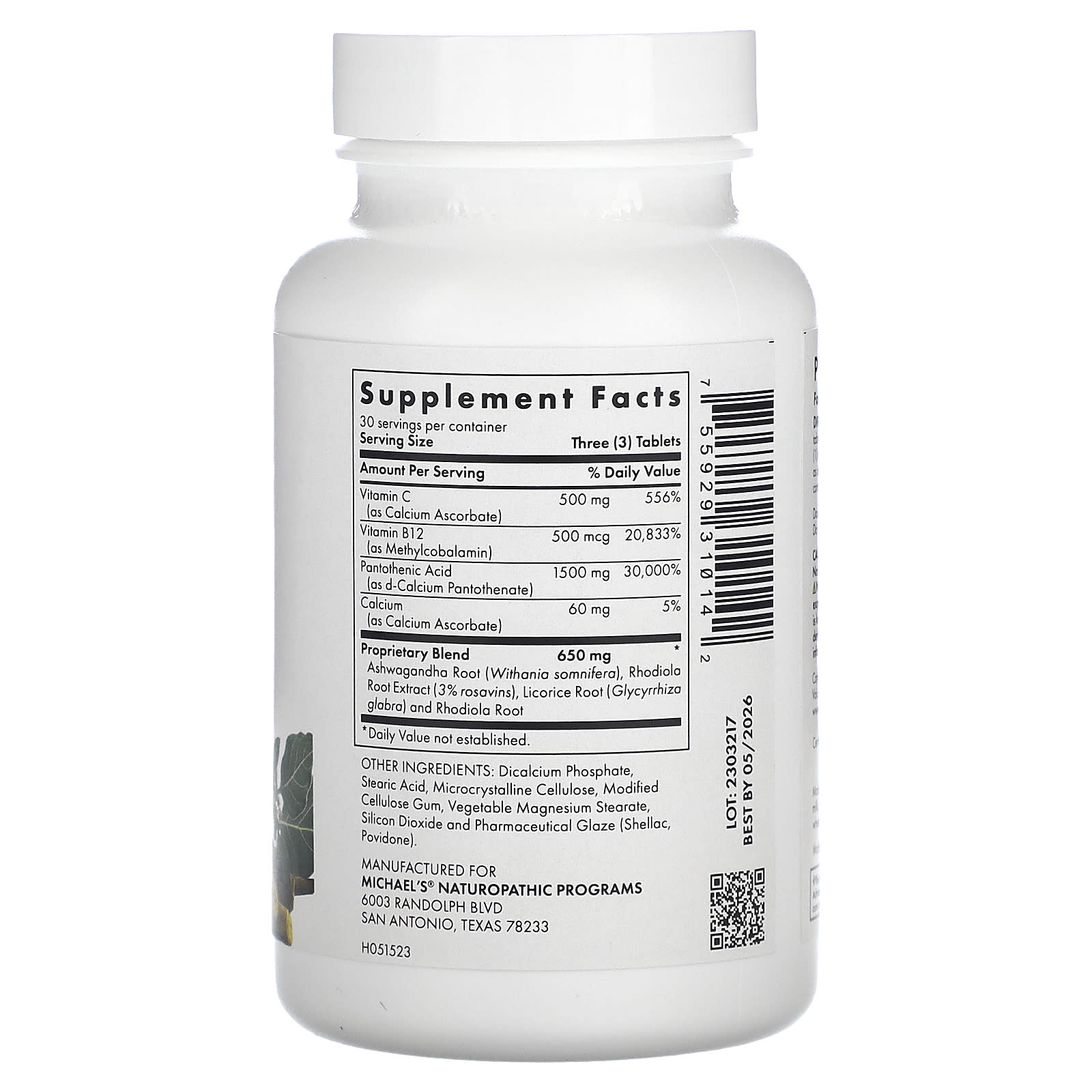 Michael's Health, Energy Adrenal Support, 90 Vegetarian Tablets - Image 2