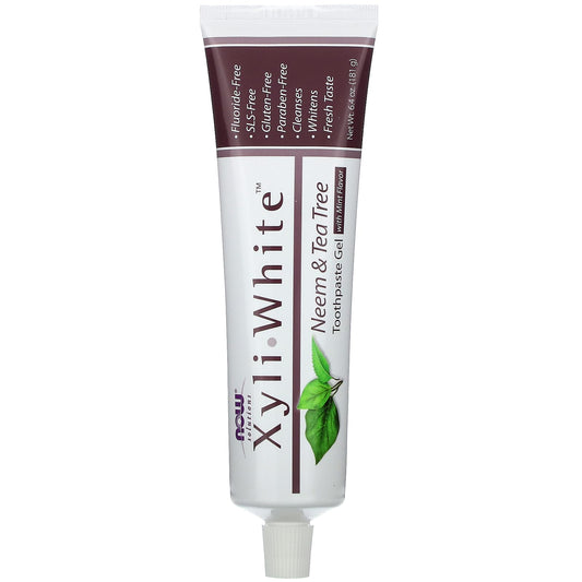 NOW Foods, Solutions, XyliWhite Toothpaste Gel, Neem & Tea Tree, Mint, 6.4 oz (181 g) - Image 1