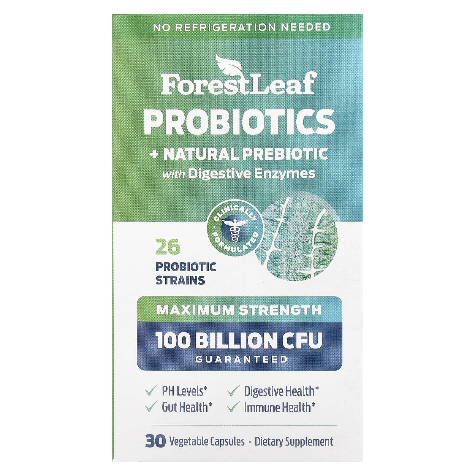 Forest Leaf Maximum Strength Probiotics + Prebiotics Capsules - Image 1