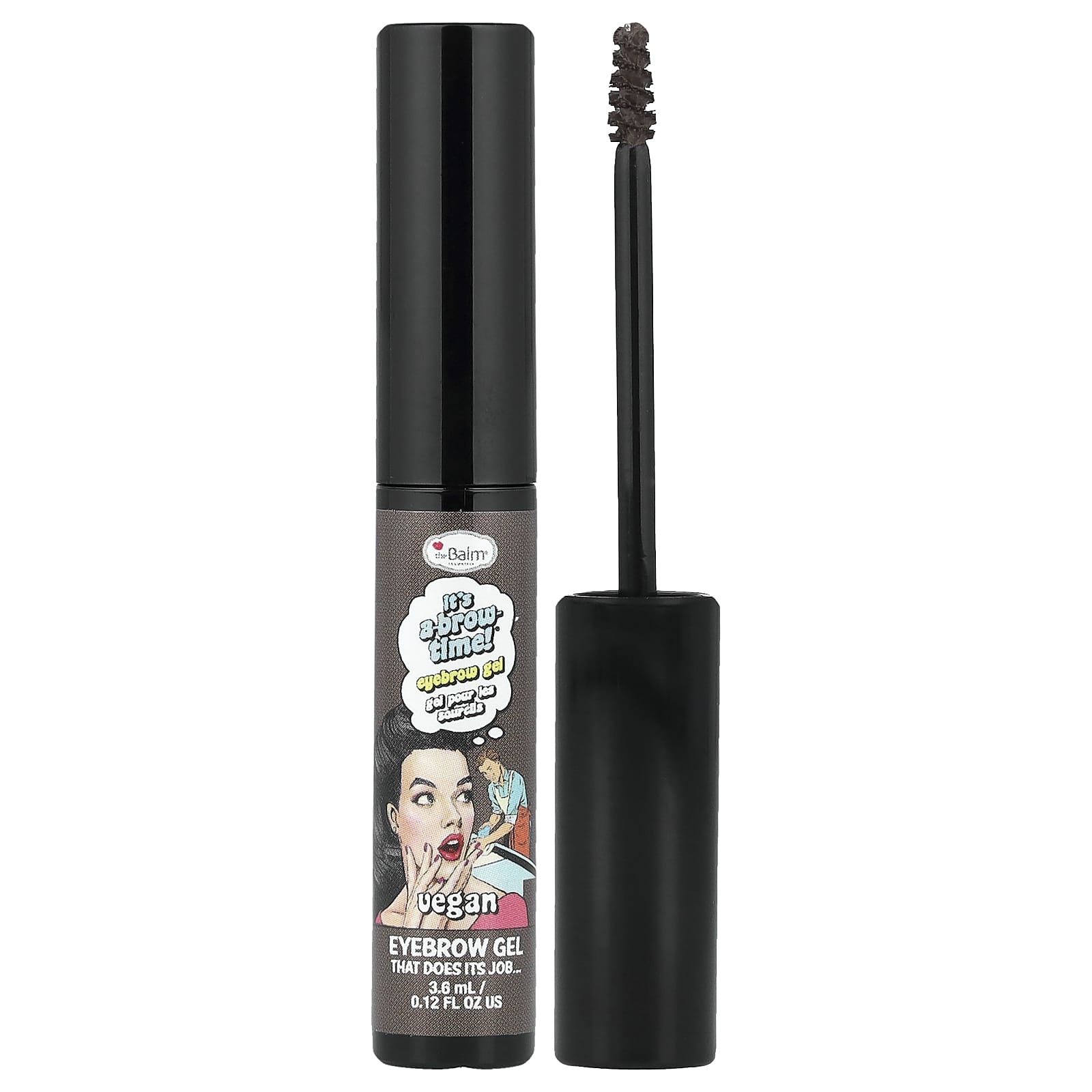 theBalm Cosmetics, It's A-Brow Time!® Eyebrow Gel, Dark Brown, 0.12 fl oz (3.6 ml) - Image 1