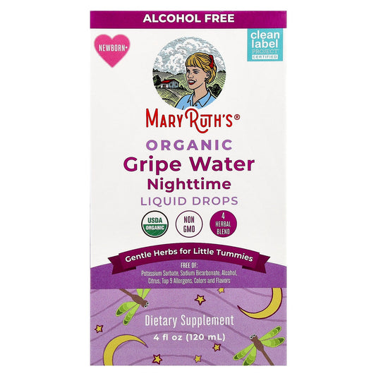 MaryRuth's, Organic Gripe Water Nighttime Liquid Drops, Newborn+, 4 fl oz (120 ml) - Image 1