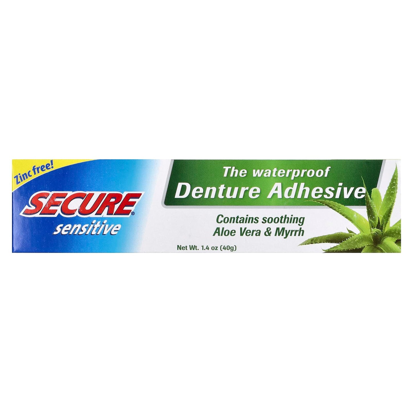 Secure Denture, The Waterproof Denture Adhesive, Sensitive, 1.4 oz (40 g) - Image 2