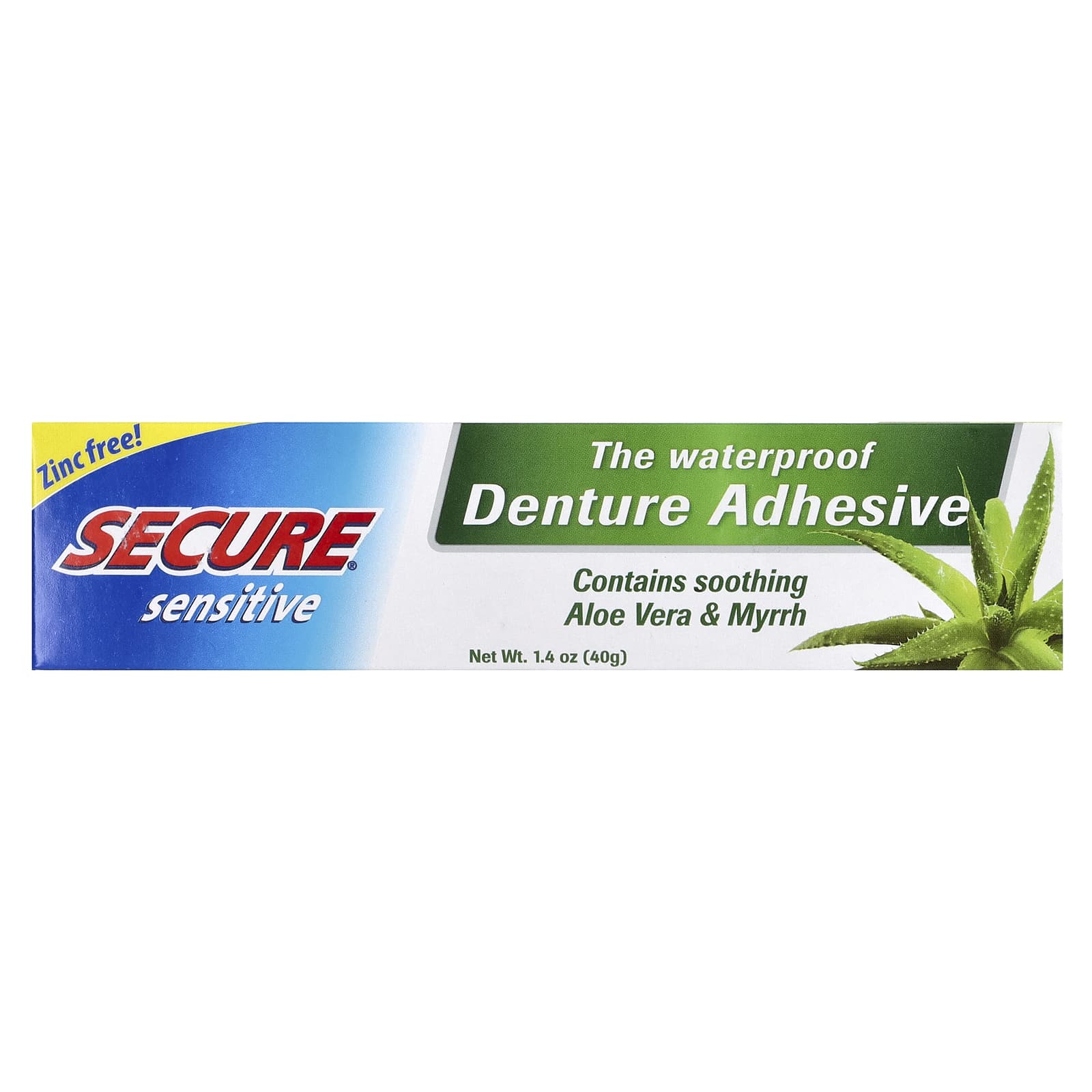 Secure Denture, The Waterproof Denture Adhesive, Sensitive, 1.4 oz (40 g) - Image 2