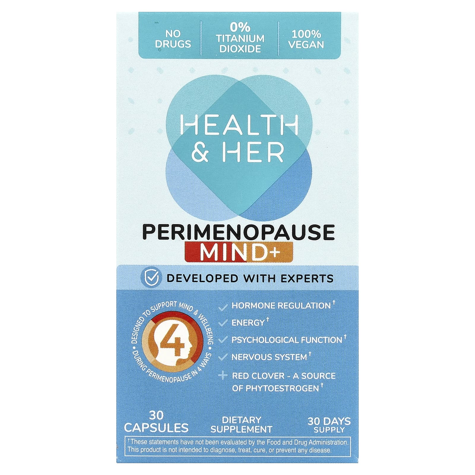 Perimenopause Mind+ Supplement for Women - Natural Hormone Balance - Image 1