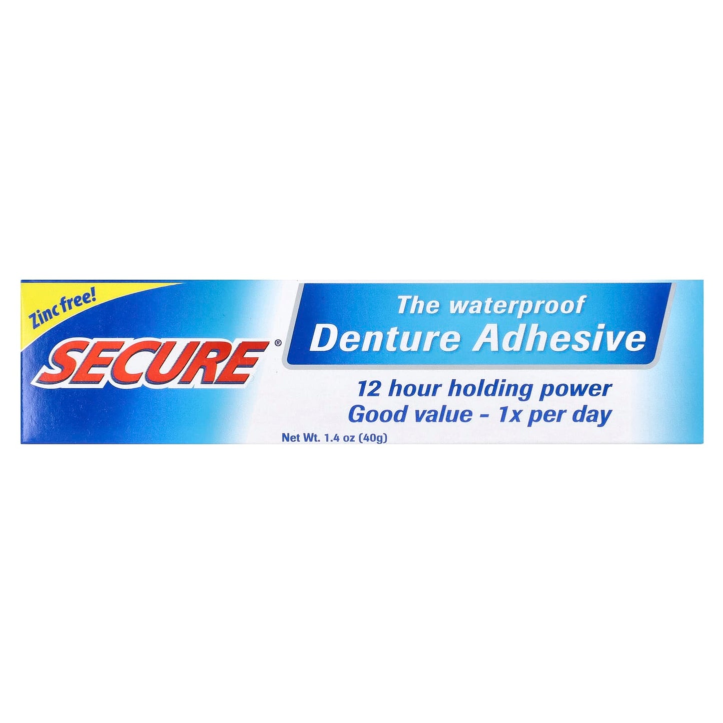 Secure Denture, The Waterproof Denture Adhesive, 1.4 oz (40 g) - Image 2