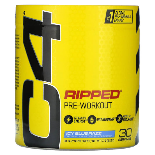 C4 Ripped Pre-Workout Powder by Cellucor - Icy Blue Razz - Image 1