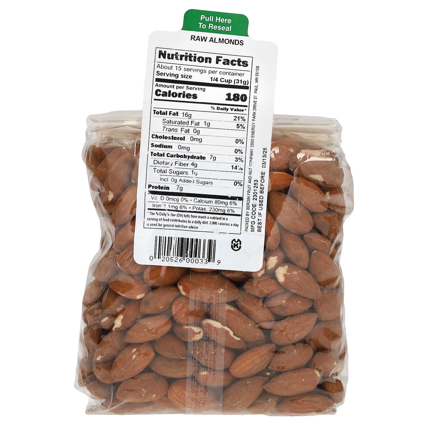 Raw Almonds by Bergin Fruit and Nut - 16 oz, Kosher, Non-GMO - Image 2