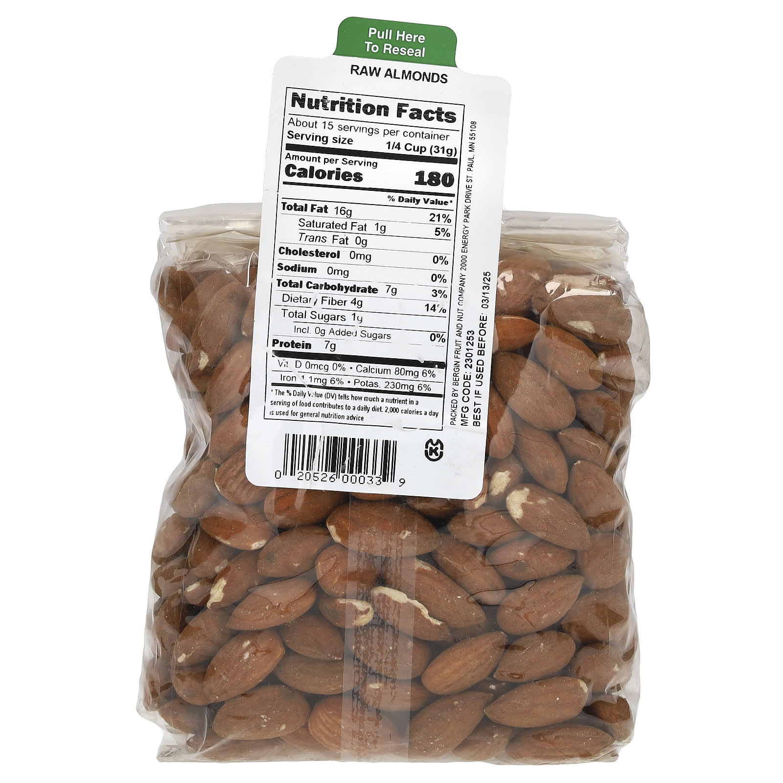 Raw Almonds by Bergin Fruit and Nut - 16 oz, Kosher, Non-GMO - Image 2