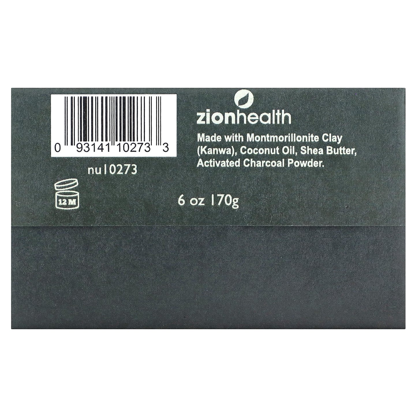 Zion Health, Ancient Clay Bar Soap, Activated Charcoal, 6 oz (170 g) - Image 2