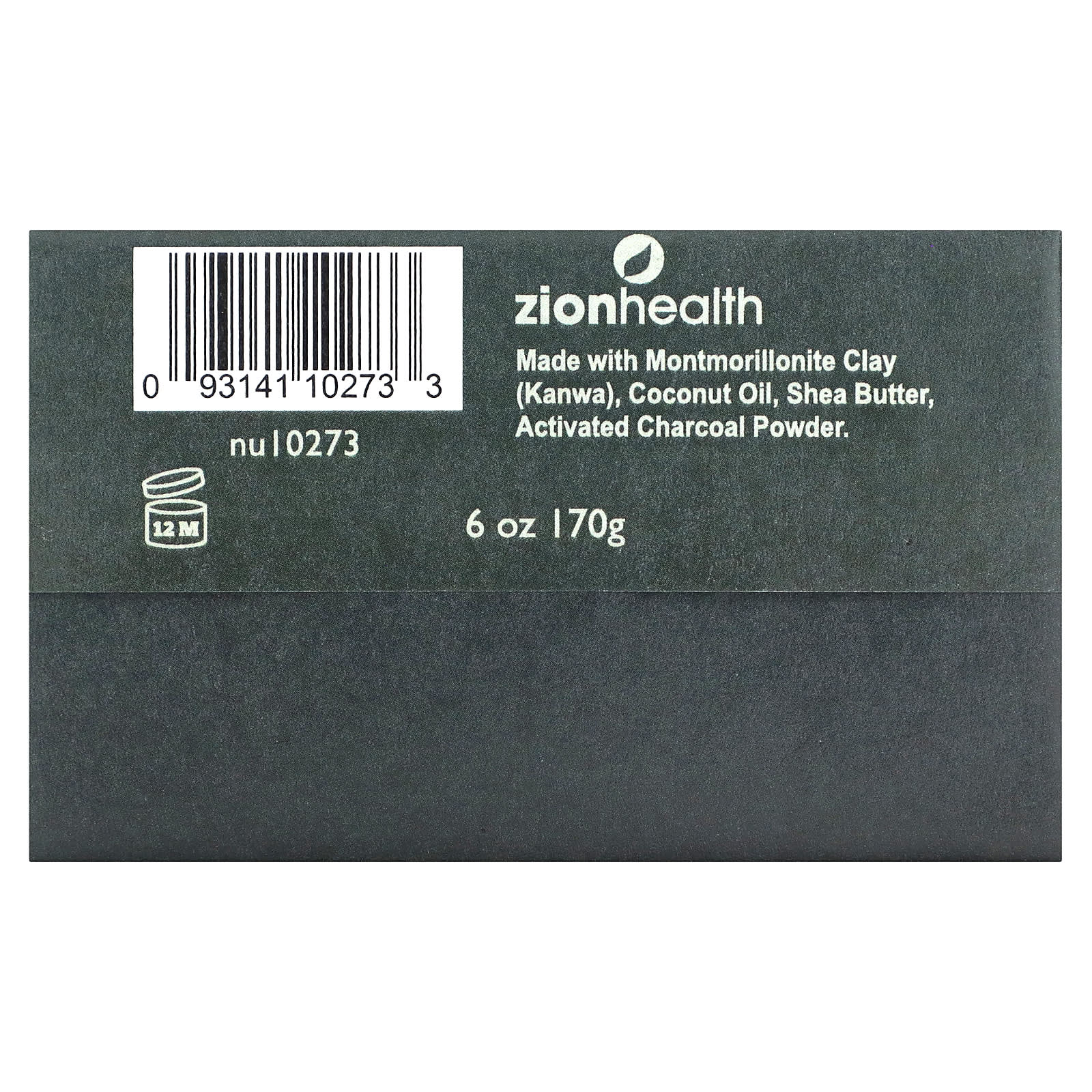 Zion Health, Ancient Clay Bar Soap, Activated Charcoal, 6 oz (170 g) - Image 2