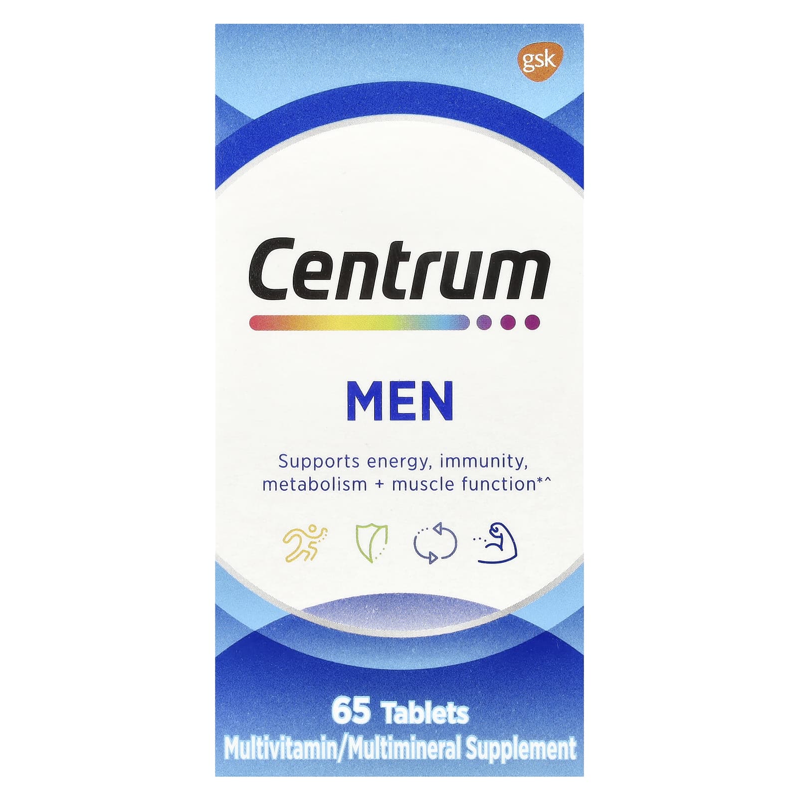 Centrum Men's Multivitamin Supplement, Energy & Immunity Support, 65 Tablets - Image 1