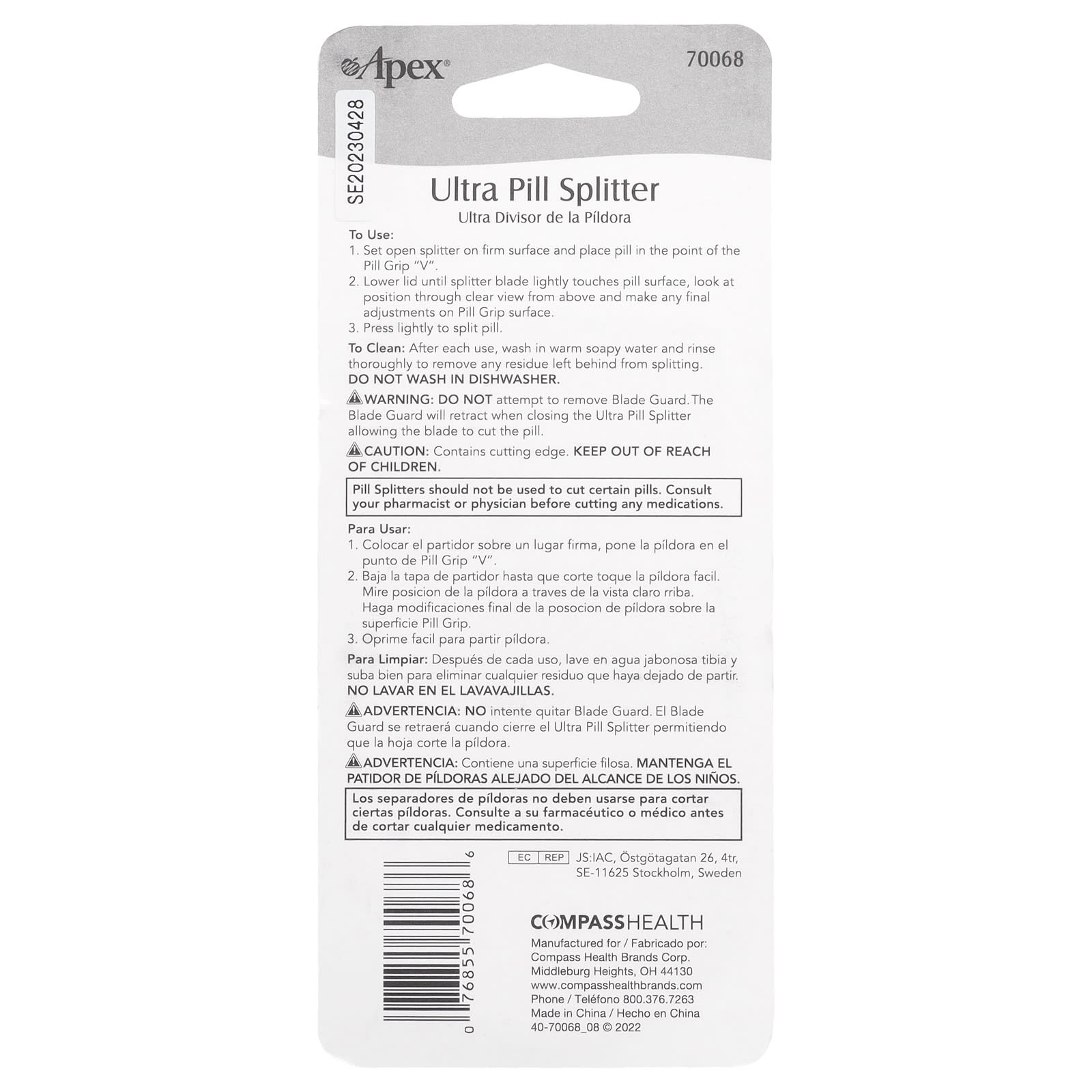 Apex Ultra Pill Splitter with Safety Blade Guard | Easy Pill Cutting - Image 2