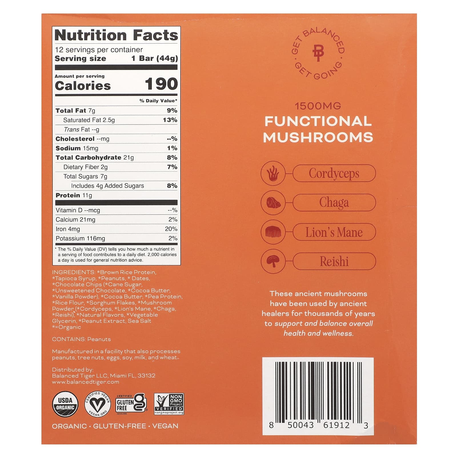 Vegan Protein Bar by Balanced Tiger - Peanut Butter Chocolate - Image 2