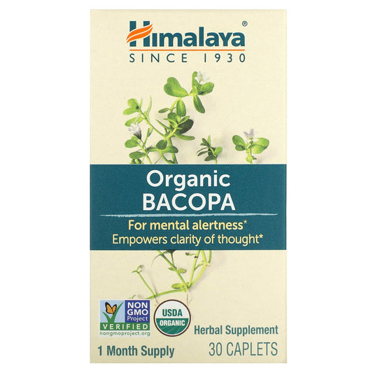 Himalaya Organic Bacopa Mental Clarity Supplement 30 Caplets - Image 1