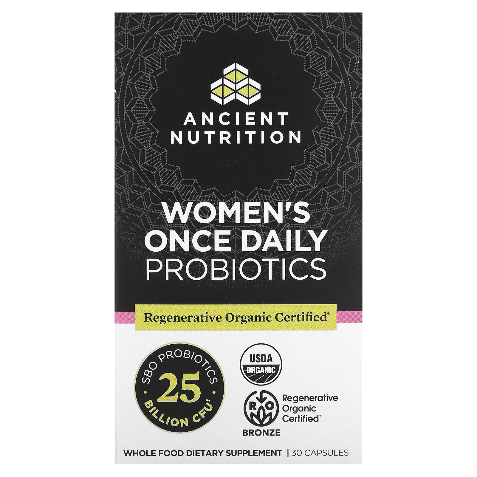 Women's Daily Probiotics Supplement, 25B CFU, USDA Organic, 30 Capsules - Image 1