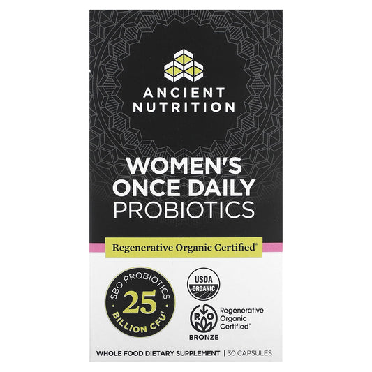 Women's Daily Probiotics Supplement, 25B CFU, USDA Organic, 30 Capsules - Image 1
