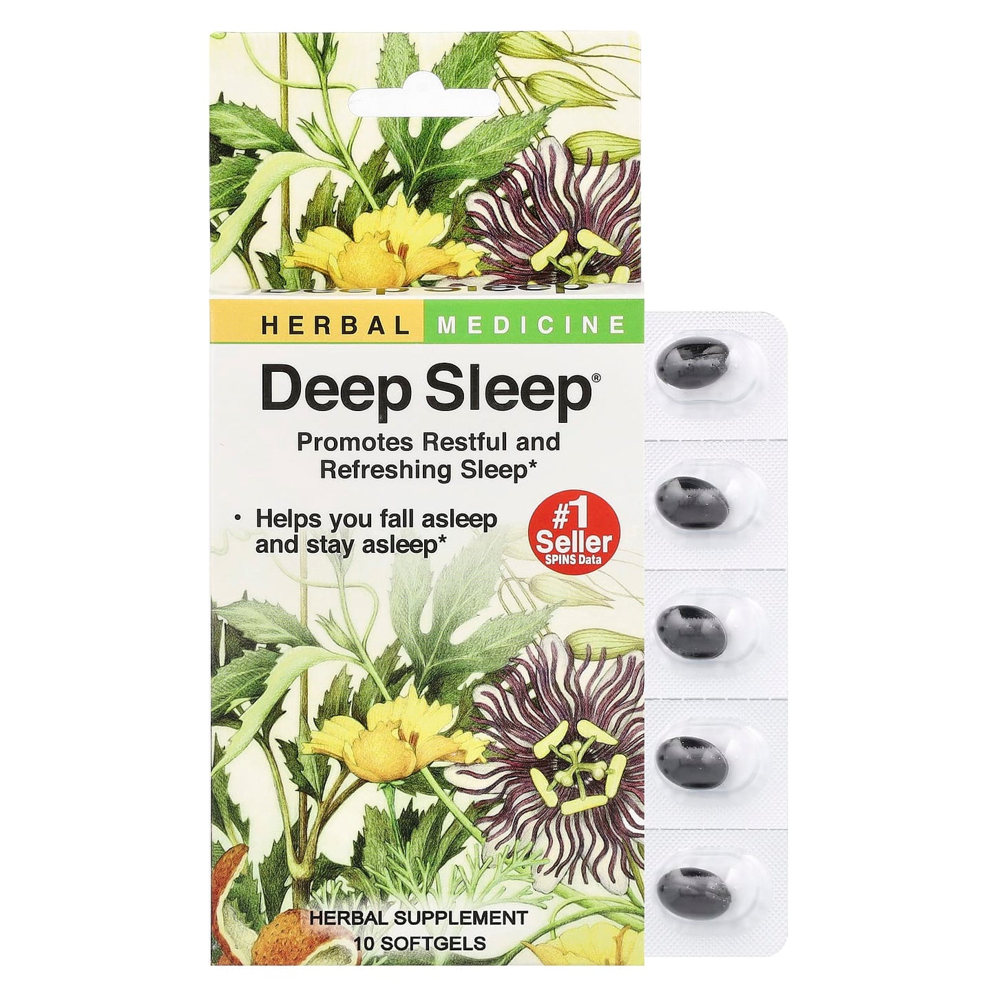 Herbal Sleep Aid for Deep Restful Slumber - 10 Softgels - Image 1