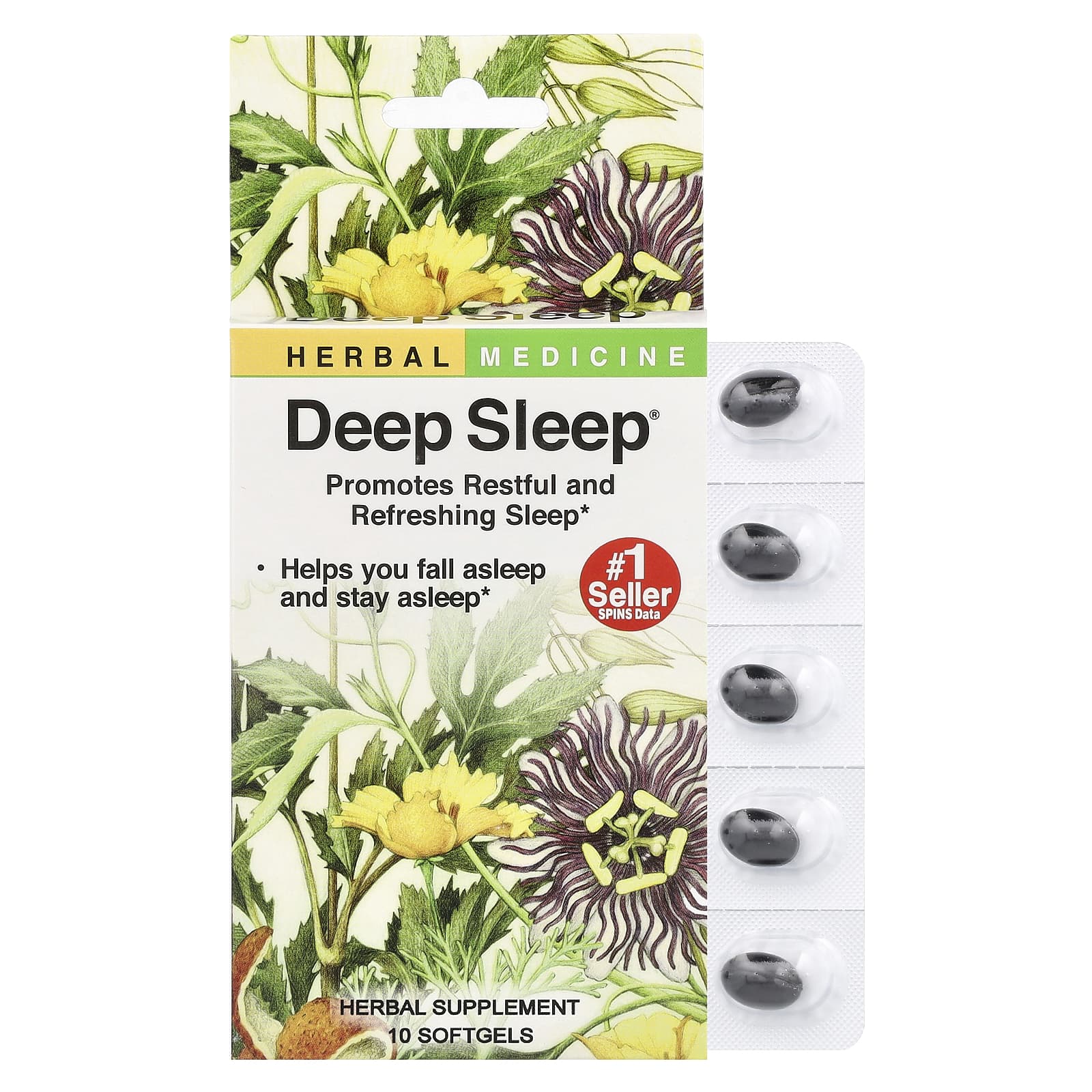 Herbal Sleep Aid for Deep Restful Slumber - 10 Softgels - Image 1