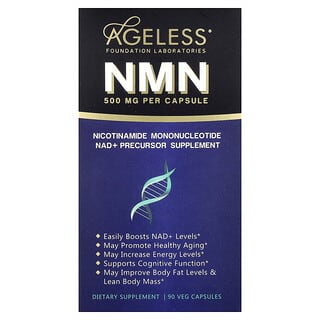 Boost NAD+ with Ageless NMN 500mg, 90 Capsules - Anti-Aging Supplement