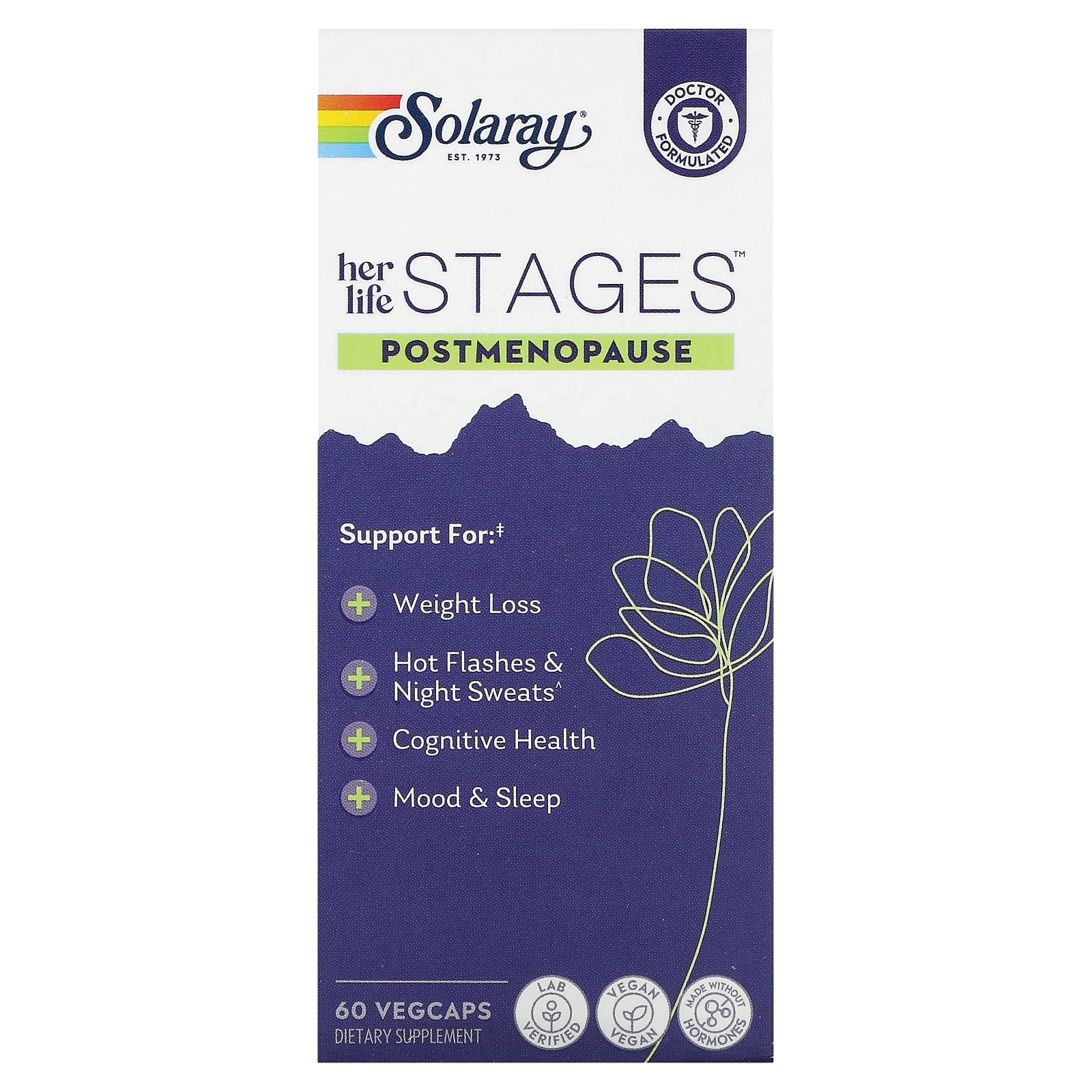 Solaray, Her Life Stages, Postmenopause, 60 VegCaps - Image 1