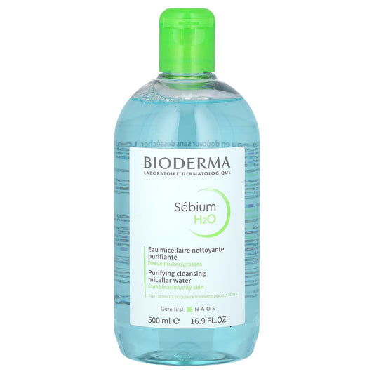 Bioderma Sebium H2O Purifying Micellar Water for Combination & Oily Skin, 16.9 fl oz - Image 1
