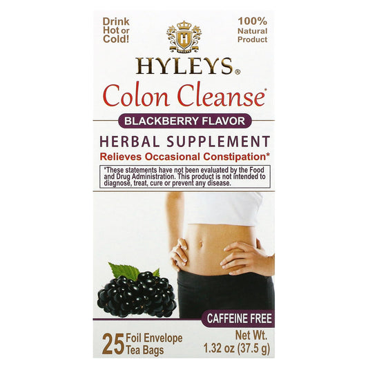 Blackberry Caffeine-Free Colon Cleanse Tea by Hyleys Tea - 25 Tea Bags - Image 1