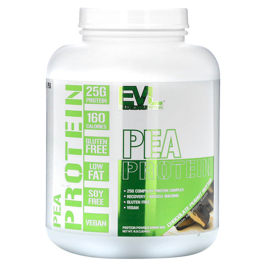 EVLution Nutrition Chocolate Peanut Butter Pea Protein Powder 4lb - Image 1