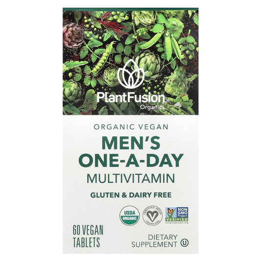 PlantFusion, Organic Vegan Men's One-a-Day Multivitamin, 60 Vegan Tablets - Image 1