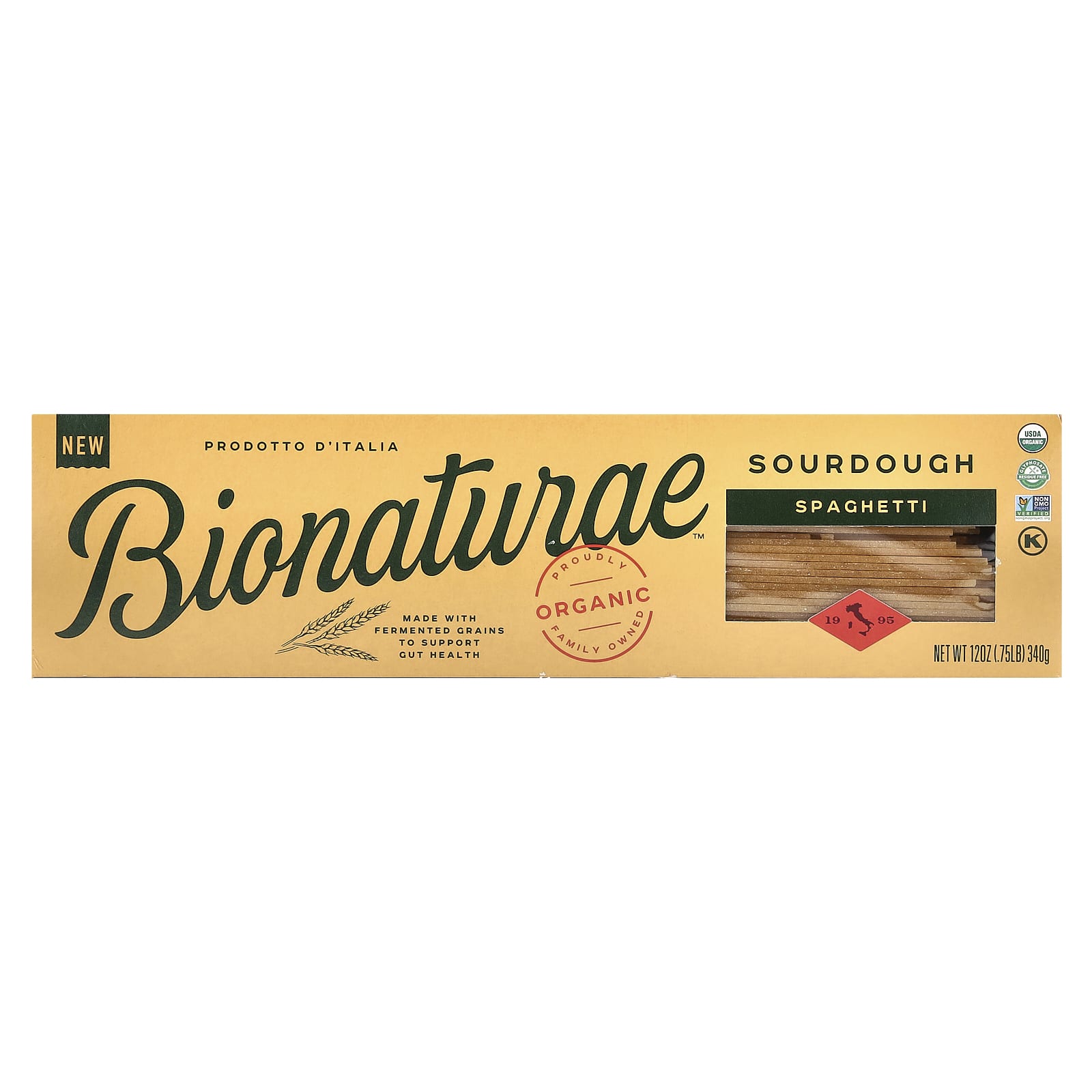 Bionaturae Organic Sourdough Spaghetti, 12 oz, USDA Organic, Non-GMO - Image 1