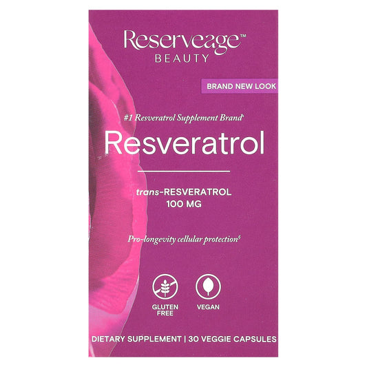 Reserveage Beauty, Resveratrol, 30 Veggie Capsules - Image 1