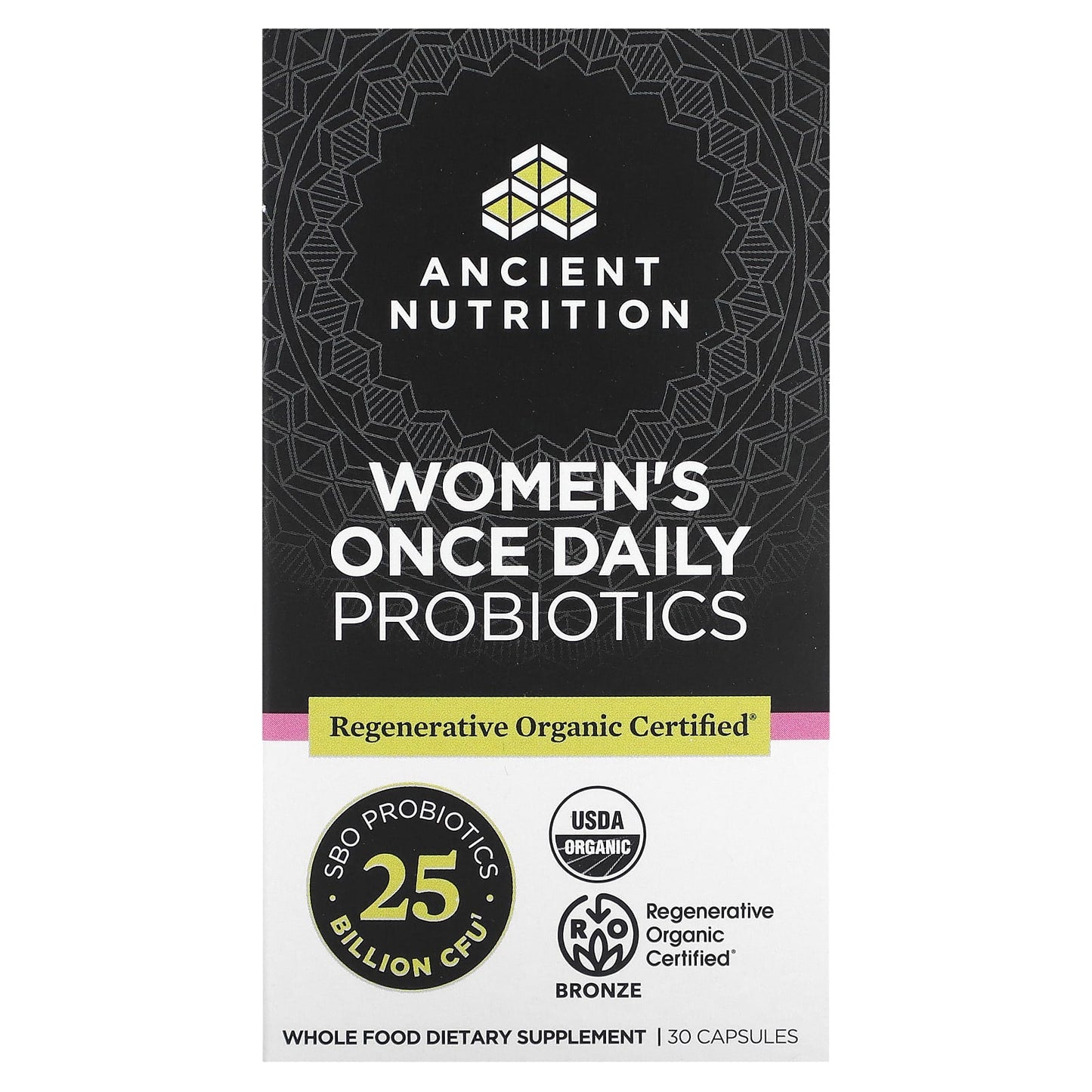 Women's Daily Probiotics Supplement, 25B CFU, USDA Organic, 30 Capsules - Image 1