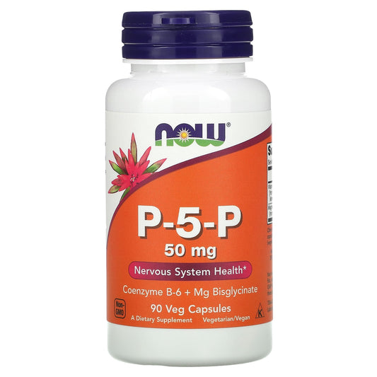 NOW Foods, P-5-P, 50 mg, 90 Veg Capsules - Image 1
