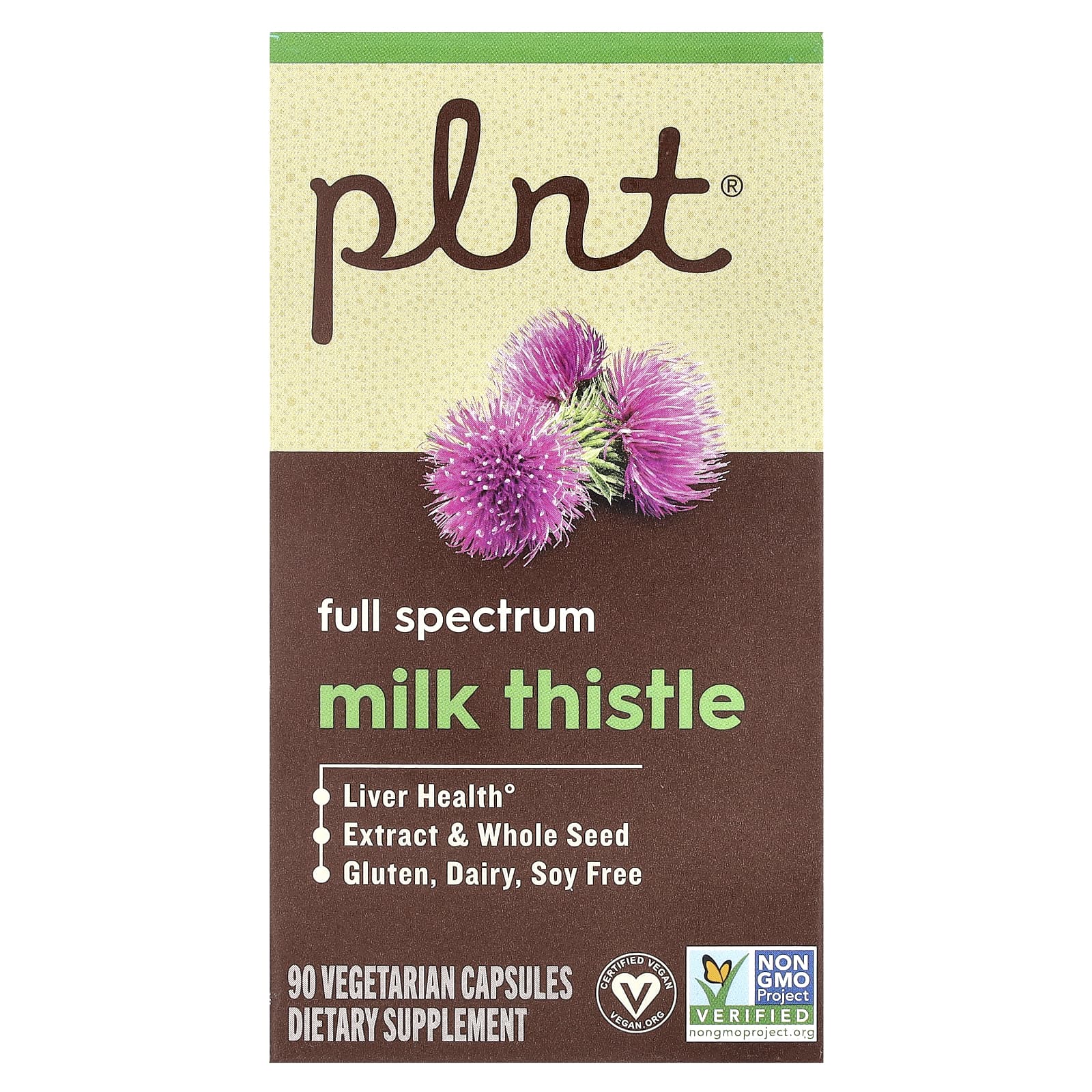 Plnt, Milk Thistle, 90 Vegetarian Capsules - Image 1