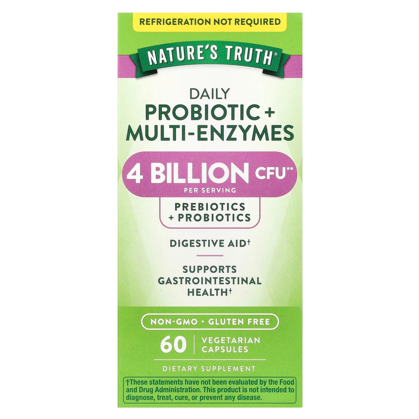 Nature's Truth, Daily Probiotic + Multi-Enzymes, 60 Vegetarian Capsules - Image 1