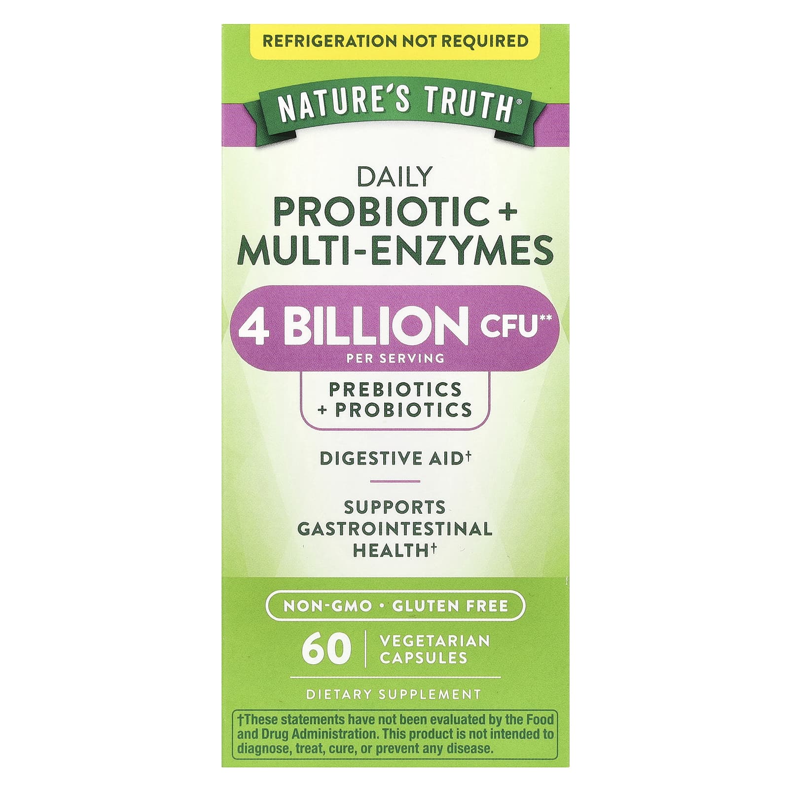 Nature's Truth, Daily Probiotic + Multi-Enzymes, 60 Vegetarian Capsules - Image 1