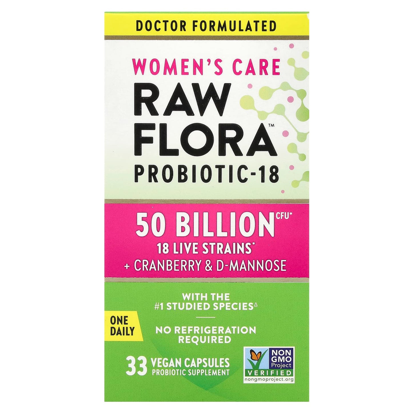 Nature's Truth, Women's Care, Raw Flora™ Probiotic-18, 33 Vegan Capsules - Image 1
