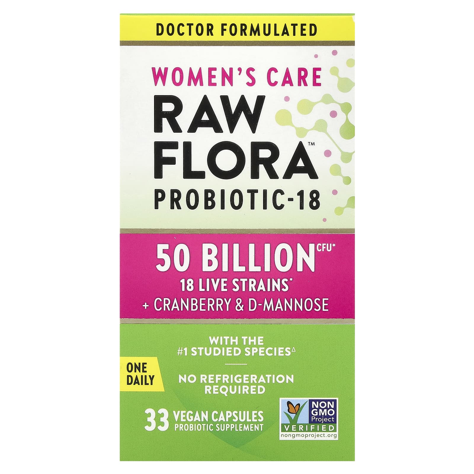 Nature's Truth, Women's Care, Raw Flora™ Probiotic-18, 33 Vegan Capsules - Image 1